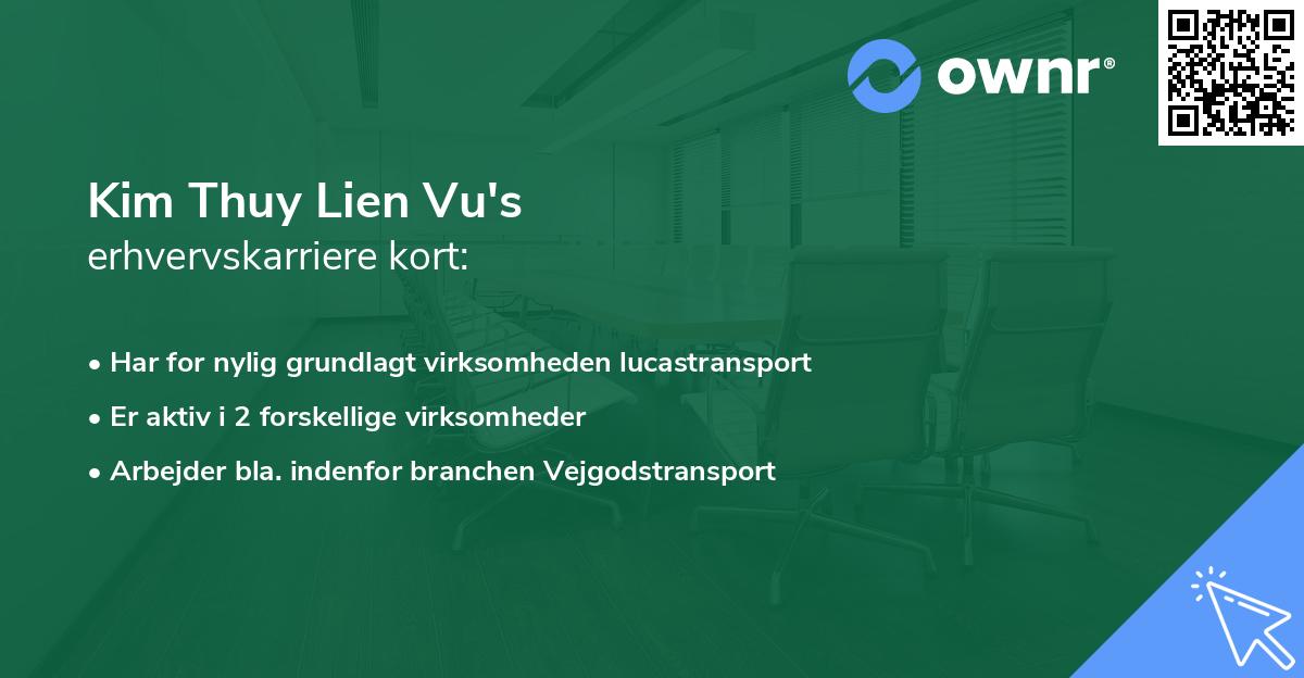 Kim Thuy Lien Vu's erhvervskarriere kort