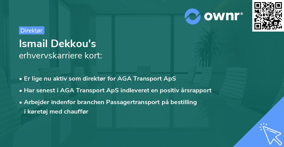 Ismail Dekkou's erhvervskarriere kort