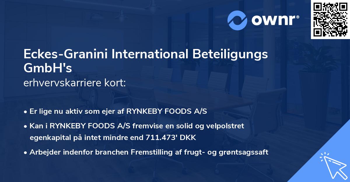 Eckes-Granini International Beteiligungs GmbH's erhvervskarriere kort