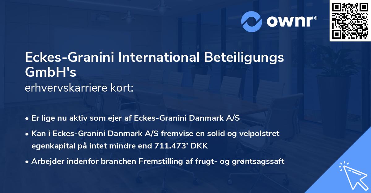 Eckes-Granini International Beteiligungs GmbH's erhvervskarriere kort