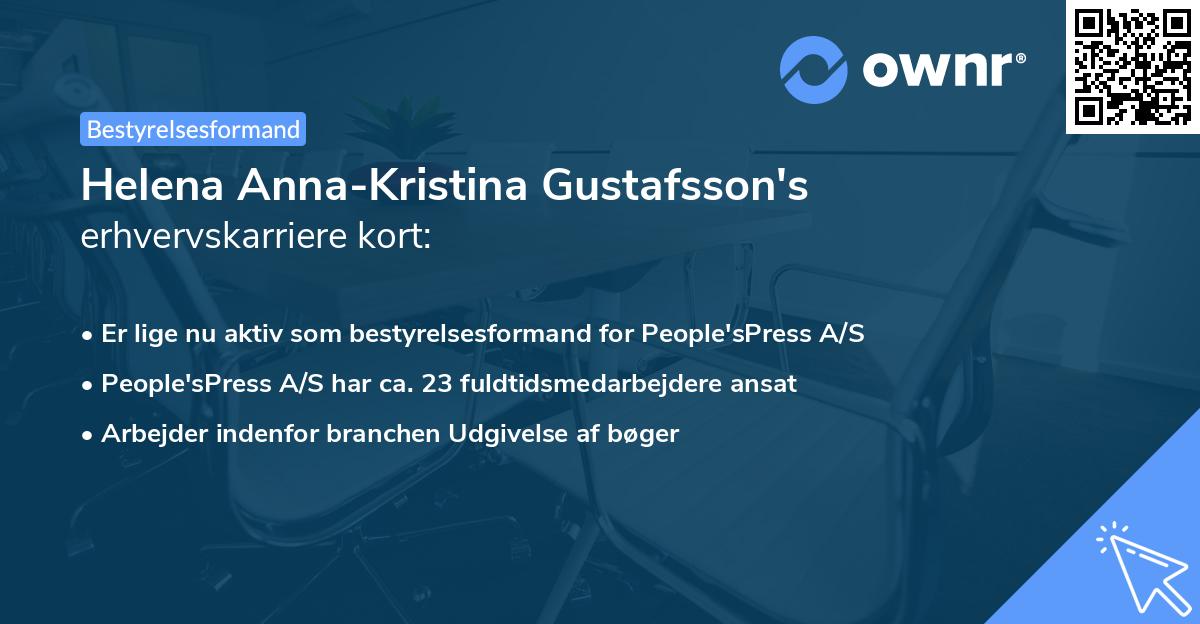Helena Anna-Kristina Gustafsson's erhvervskarriere kort
