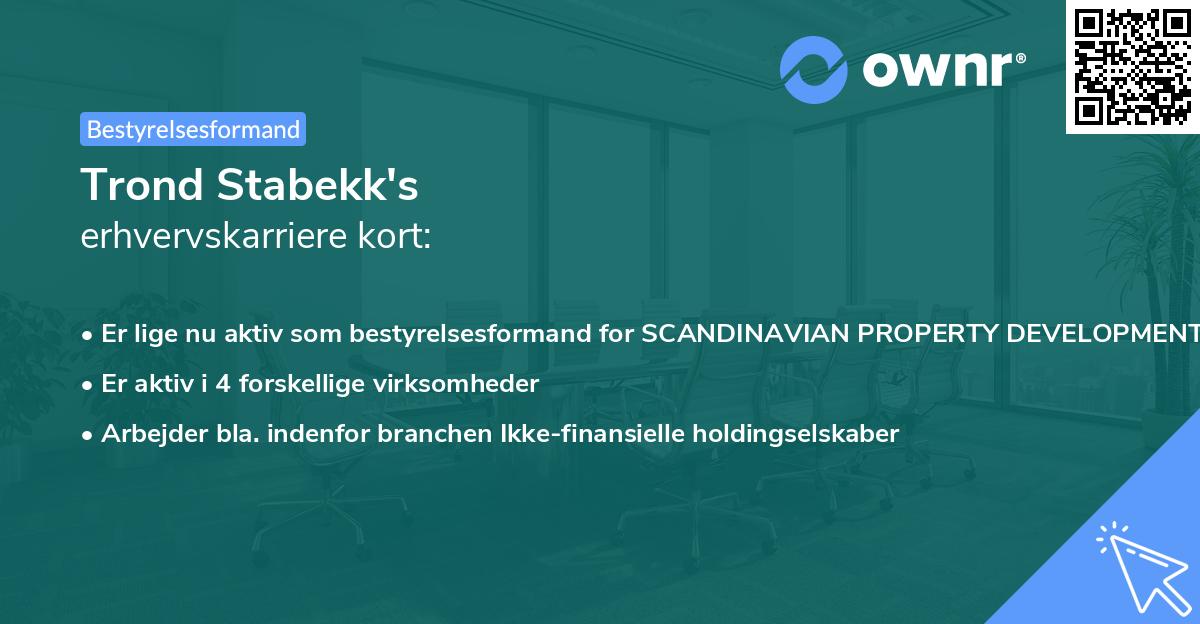 Trond Stabekk's erhvervskarriere kort