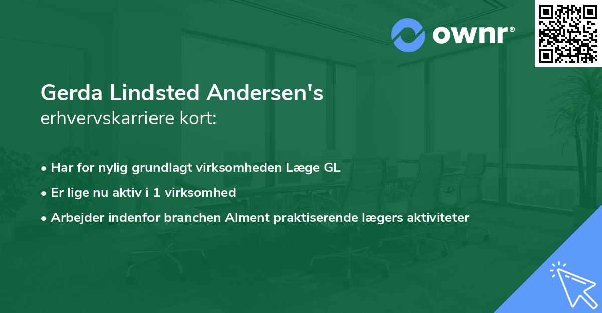 Gerda Lindsted Andersen's erhvervskarriere kort