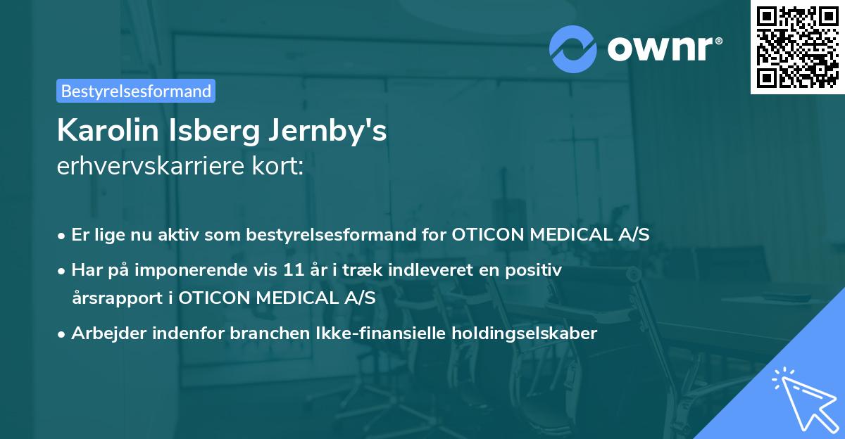 Karolin Isberg Jernby's erhvervskarriere kort
