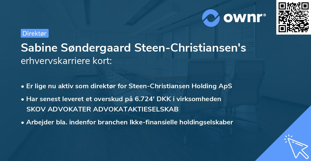 Sabine Søndergaard Steen-Christiansen's erhvervskarriere kort