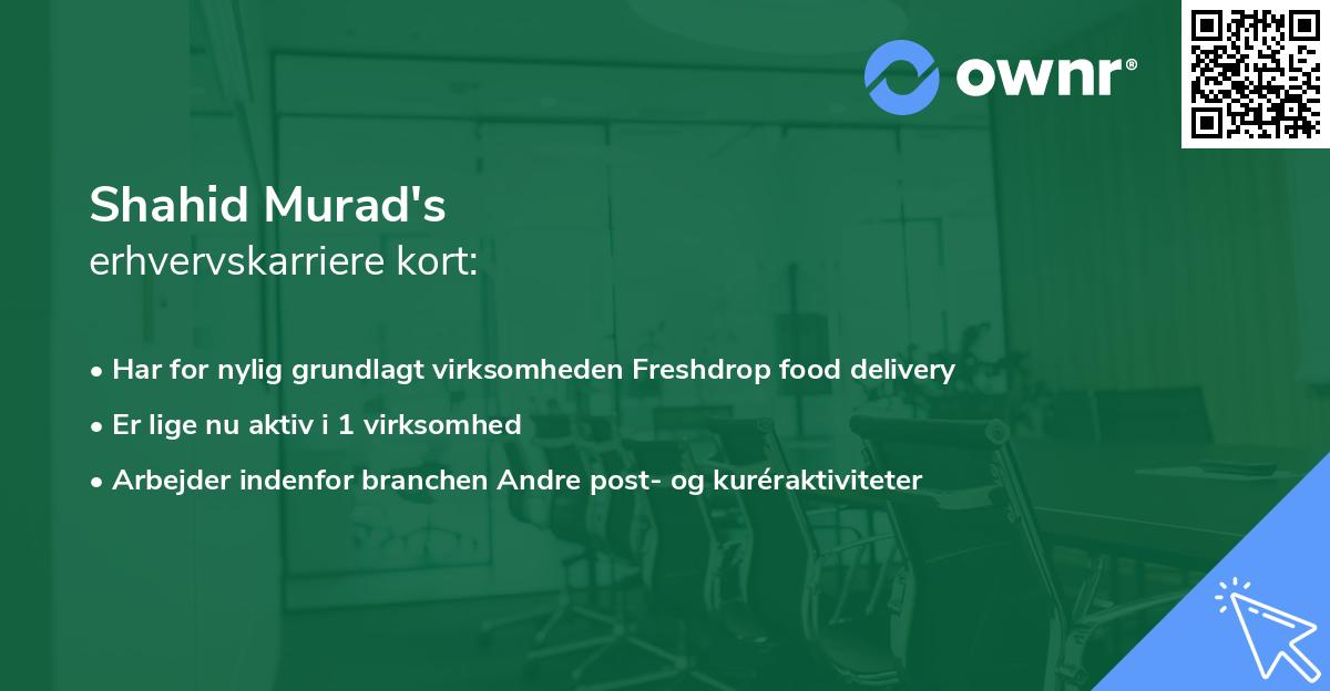 Shahid Murad's erhvervskarriere kort