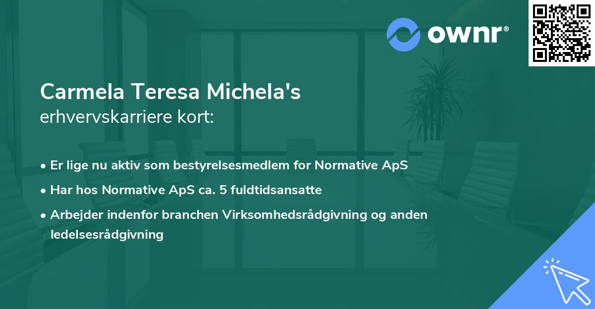 Carmela Teresa Michela's erhvervskarriere kort