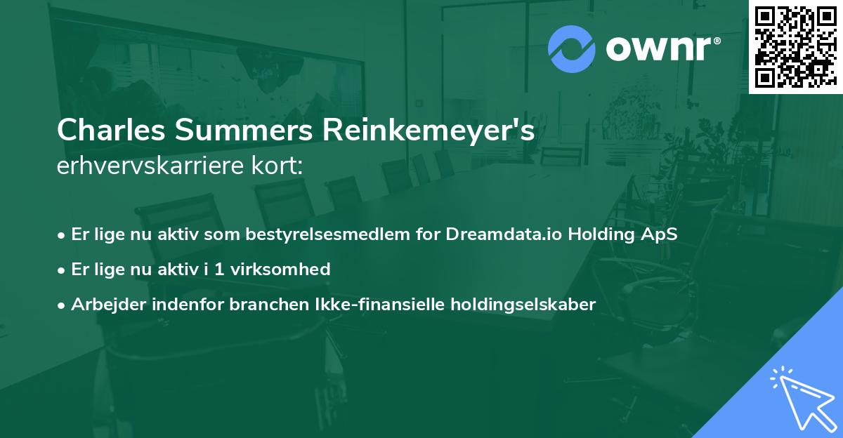 Charles Summers Reinkemeyer's erhvervskarriere kort