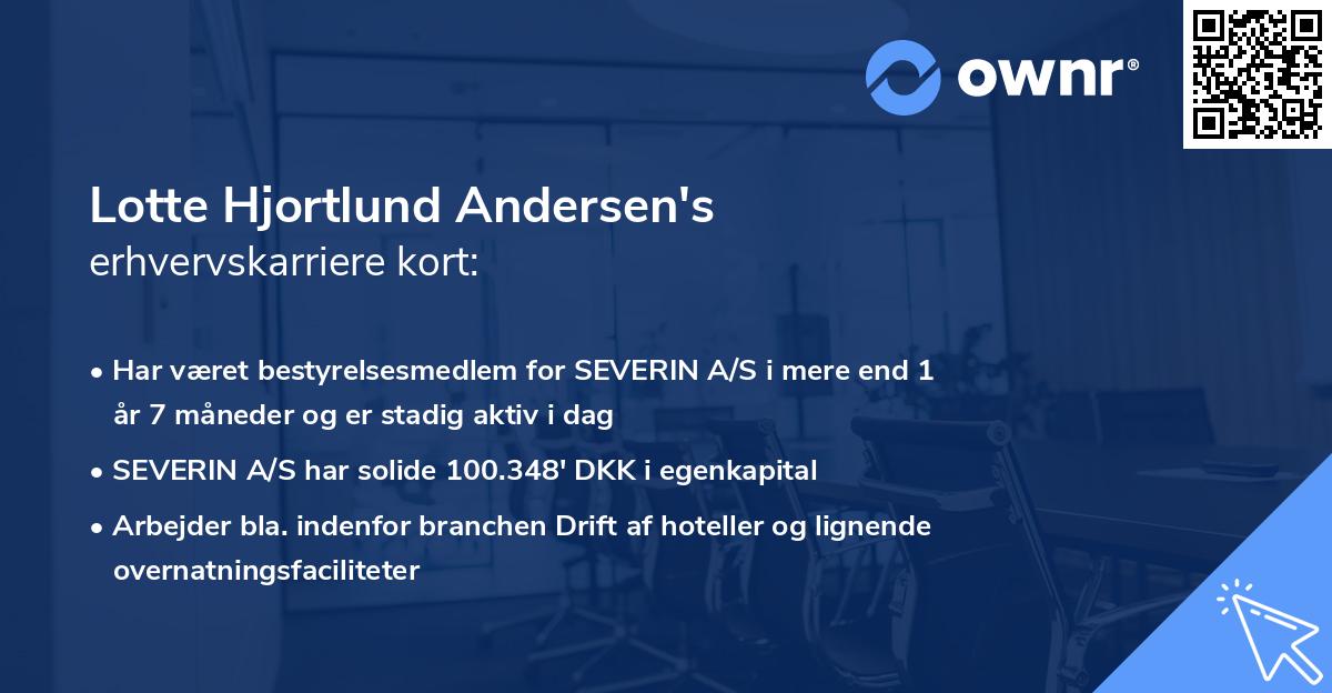 Lotte Hjortlund Andersen's erhvervskarriere kort