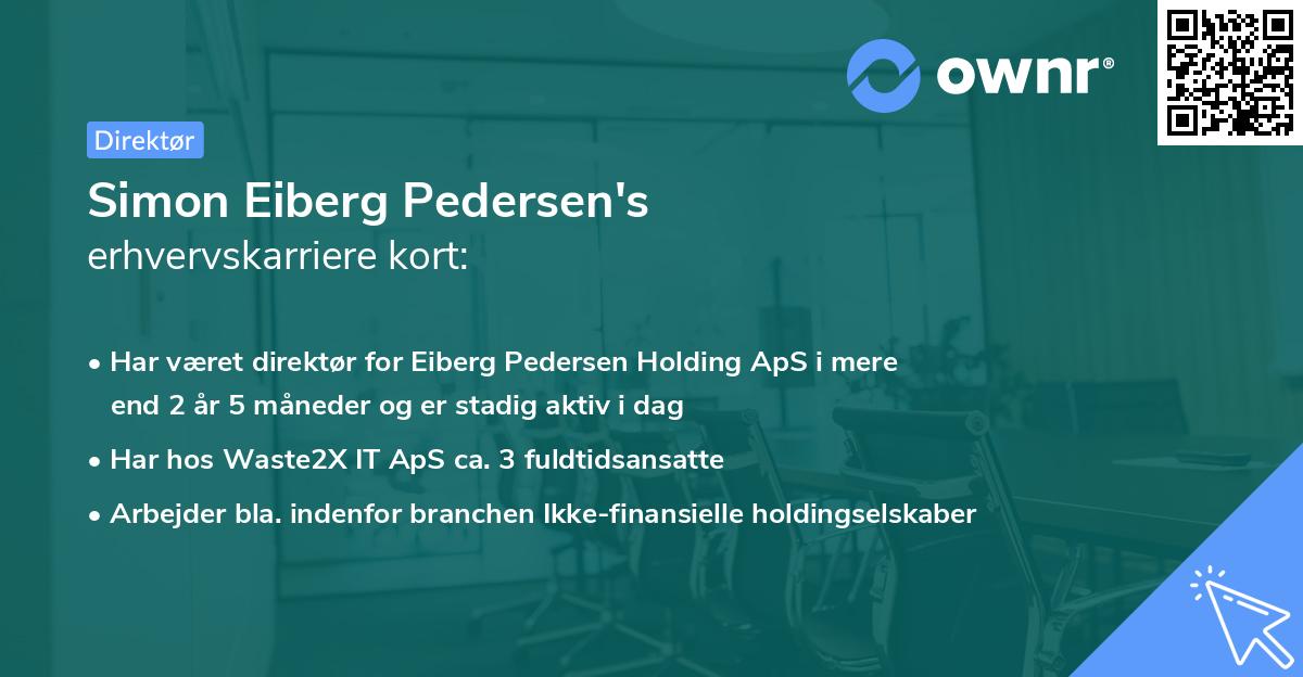 Simon Eiberg Pedersen's erhvervskarriere kort
