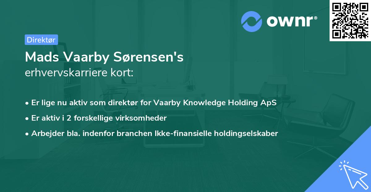 Mads Vaarby Sørensen's erhvervskarriere kort