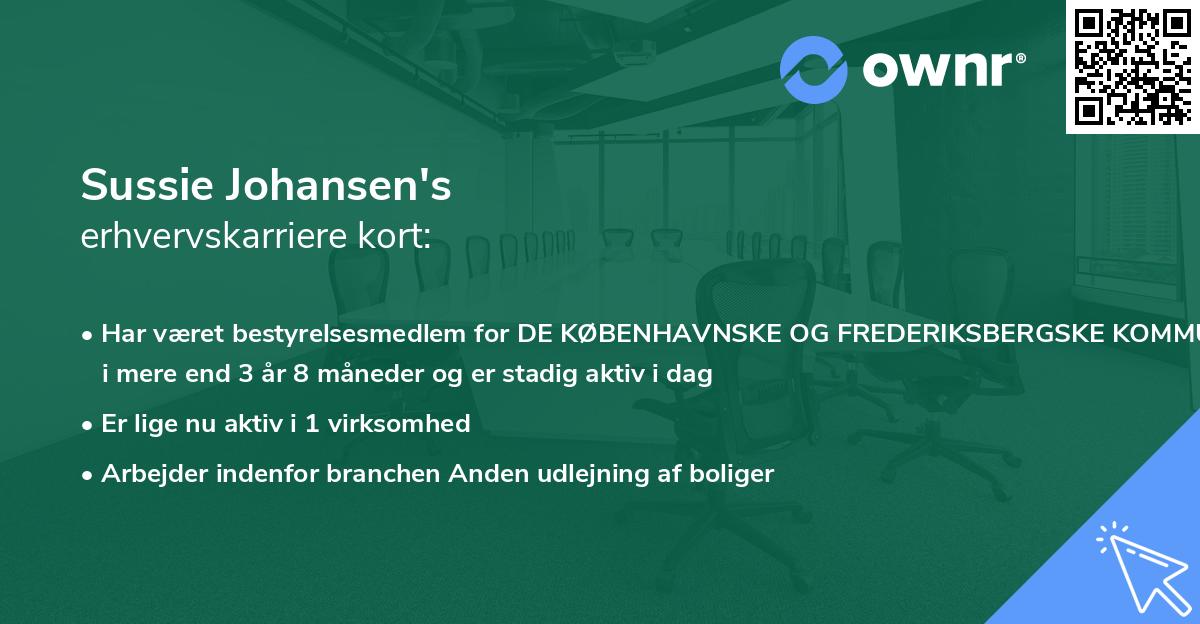 Sussie Johansen's erhvervskarriere kort