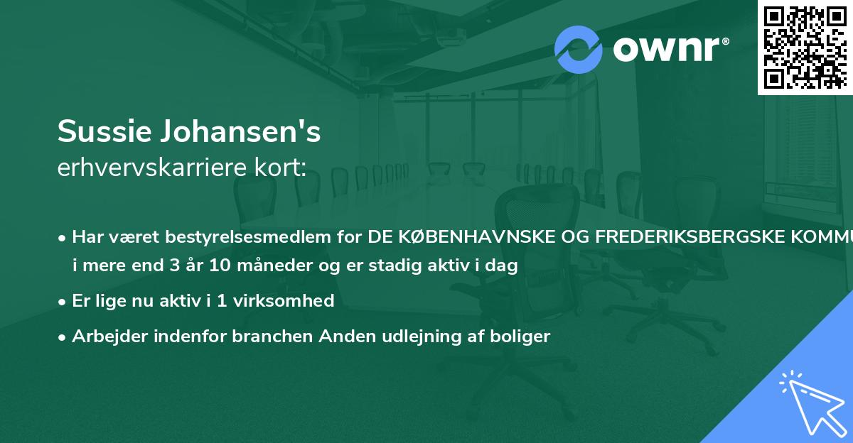 Sussie Johansen's erhvervskarriere kort