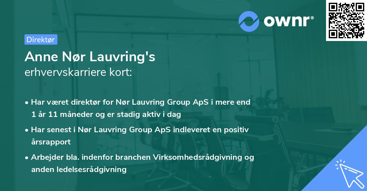 Anne Nør Lauvring's erhvervskarriere kort