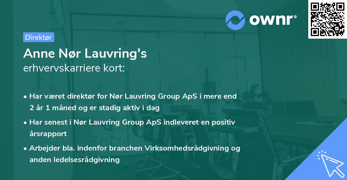 Anne Nør Lauvring's erhvervskarriere kort