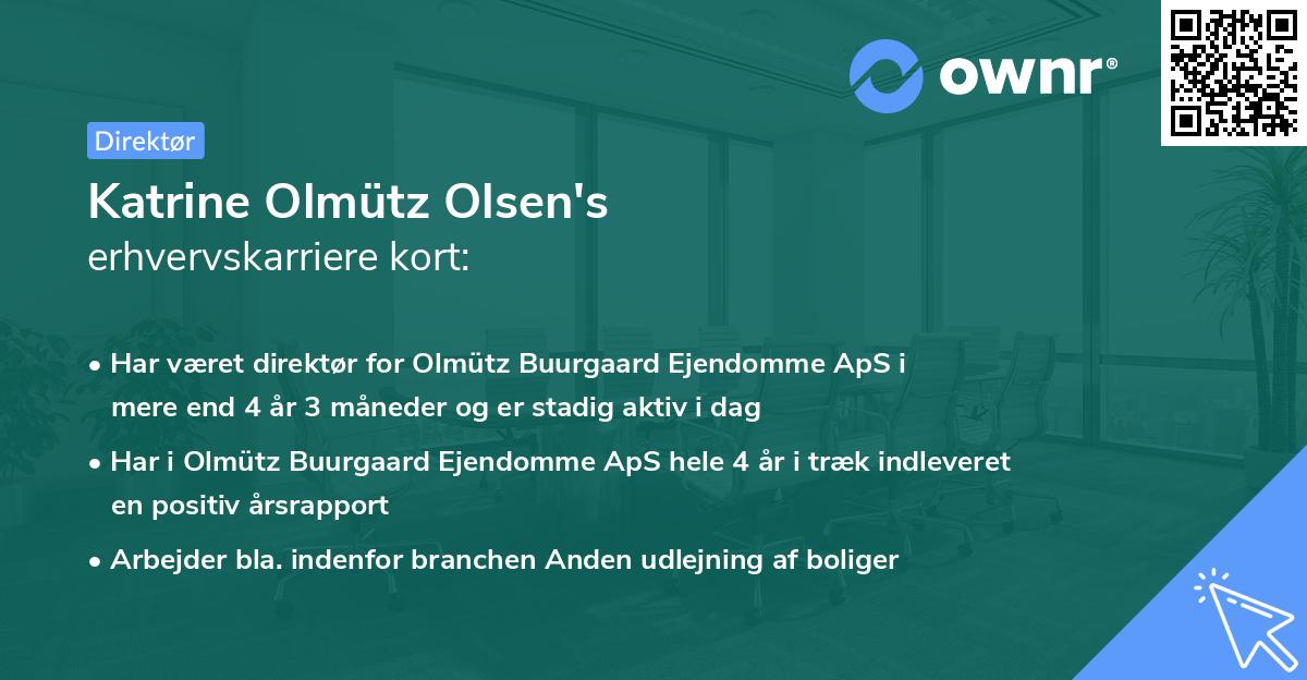 Katrine Olmütz Olsen's erhvervskarriere kort