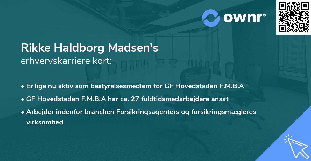 Rikke Haldborg Madsen's erhvervskarriere kort