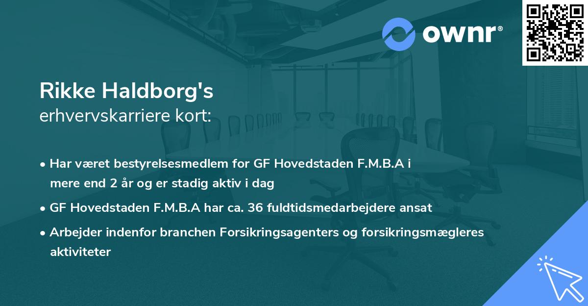 Rikke Haldborg's erhvervskarriere kort