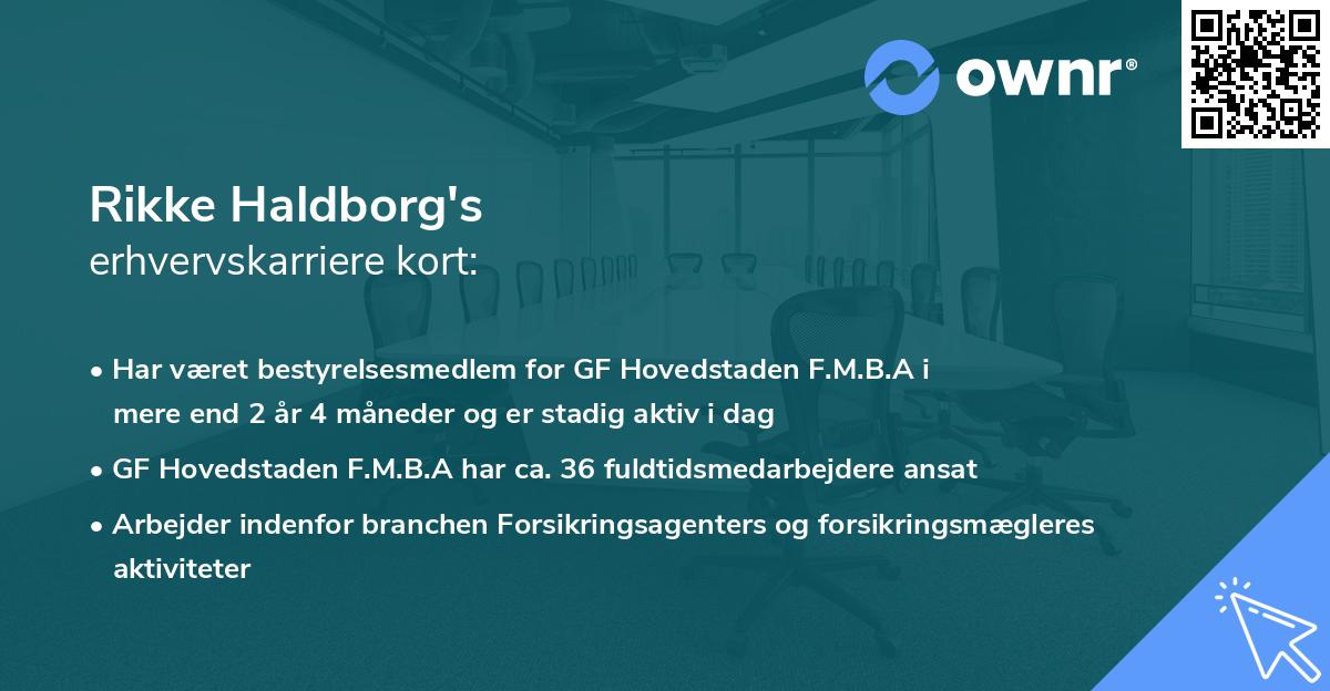 Rikke Haldborg's erhvervskarriere kort