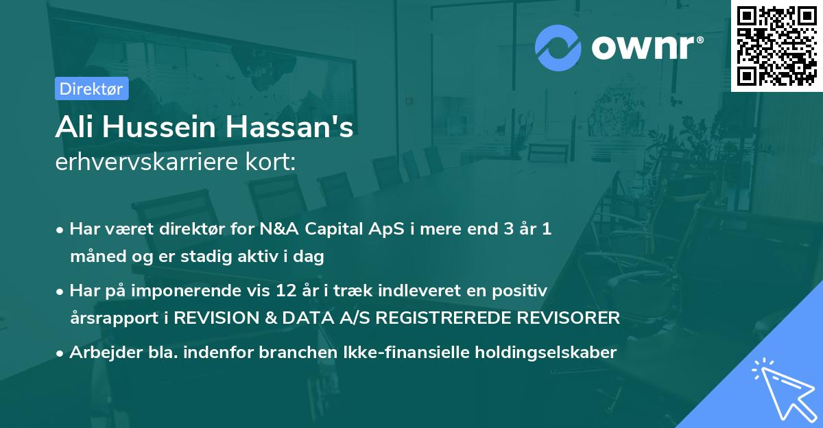 Ali Hussein Hassan's erhvervskarriere kort