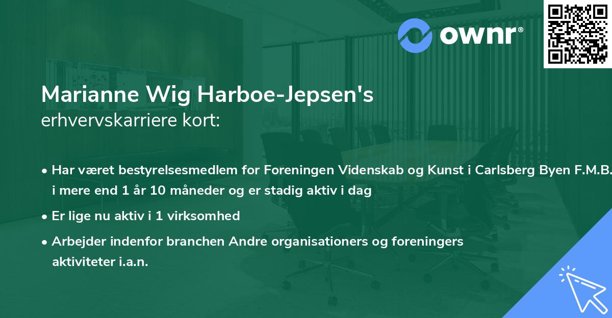 Marianne Wig Harboe-Jepsen's erhvervskarriere kort