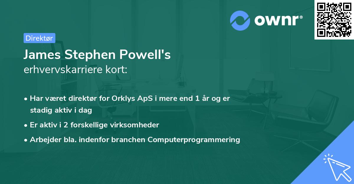 James Stephen Powell's erhvervskarriere kort