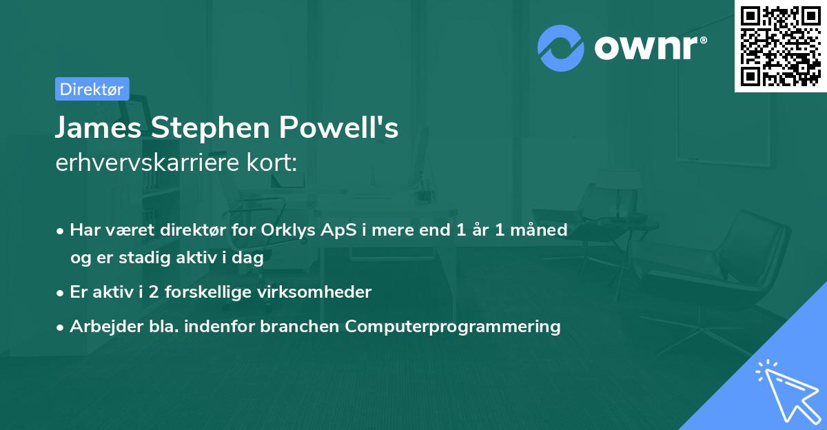 James Stephen Powell's erhvervskarriere kort