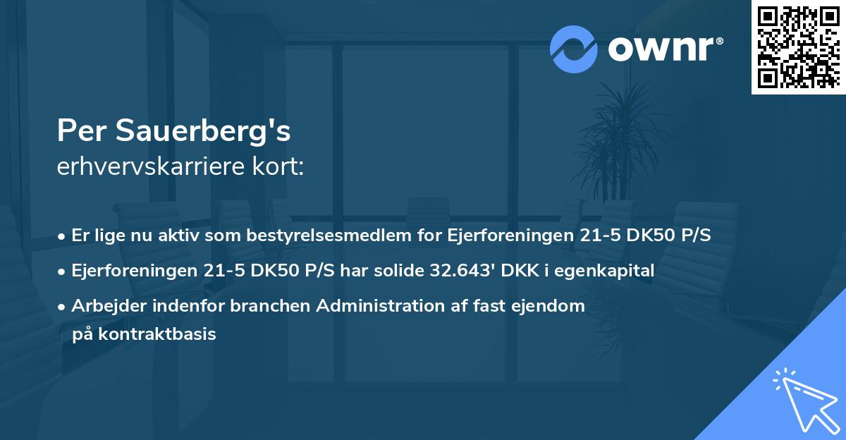 Per Sauerberg's erhvervskarriere kort