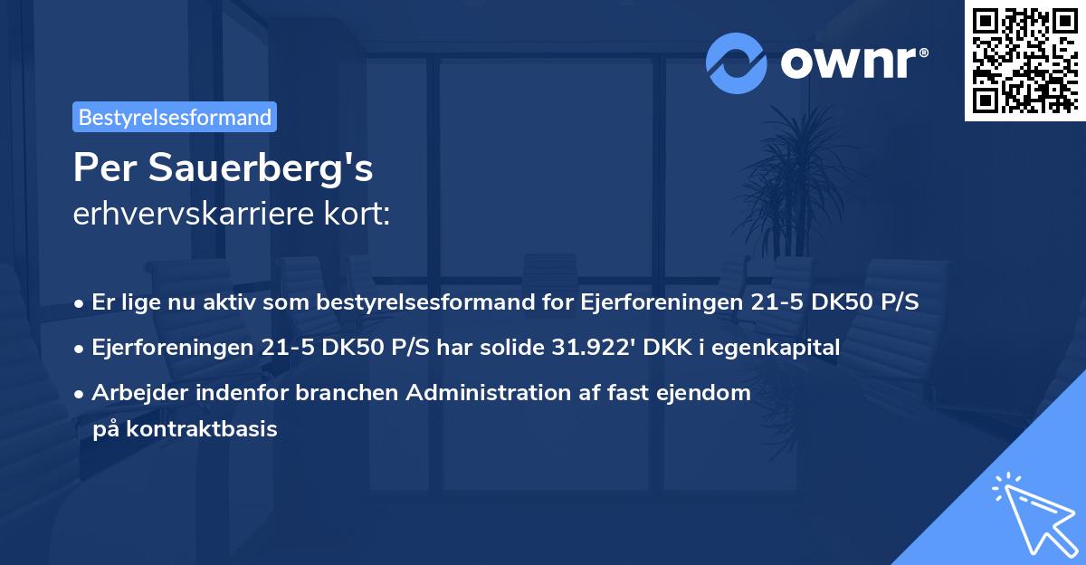 Per Sauerberg's erhvervskarriere kort