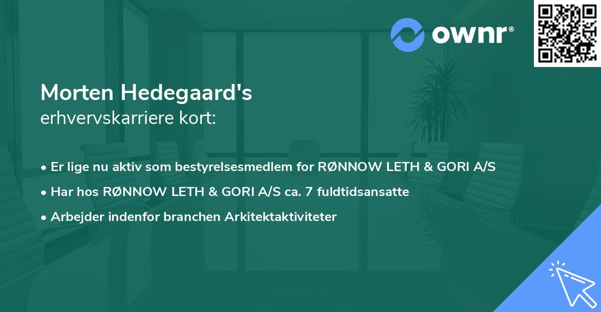 Morten Hedegaard's erhvervskarriere kort