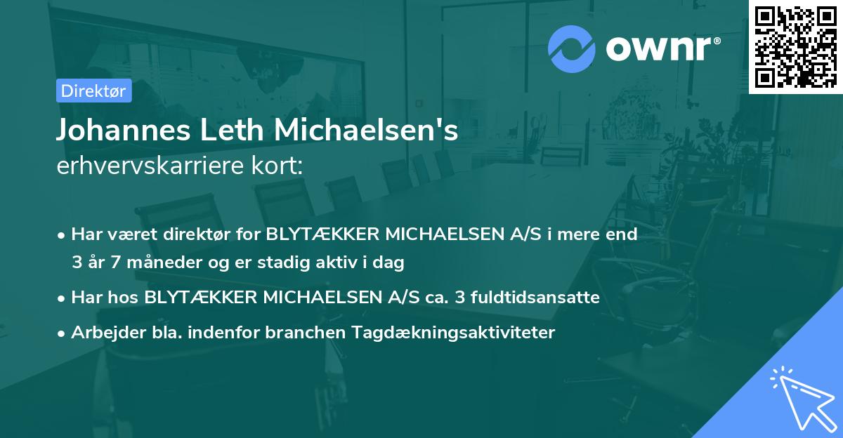 Johannes Leth Michaelsen's erhvervskarriere kort