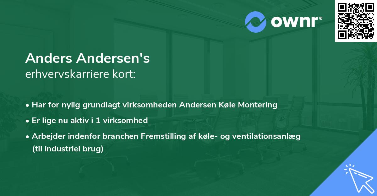 Anders Andersen's erhvervskarriere kort