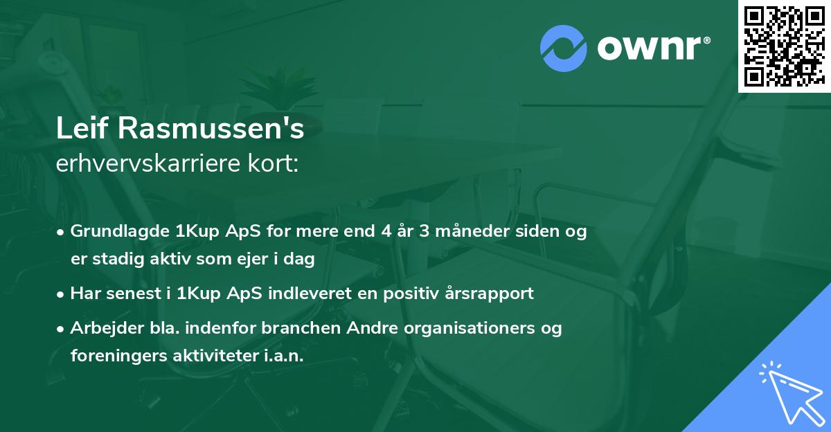 Leif Rasmussen's erhvervskarriere kort