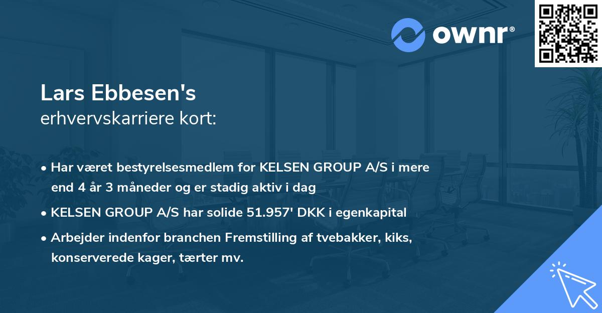 Lars Ebbesen's erhvervskarriere kort