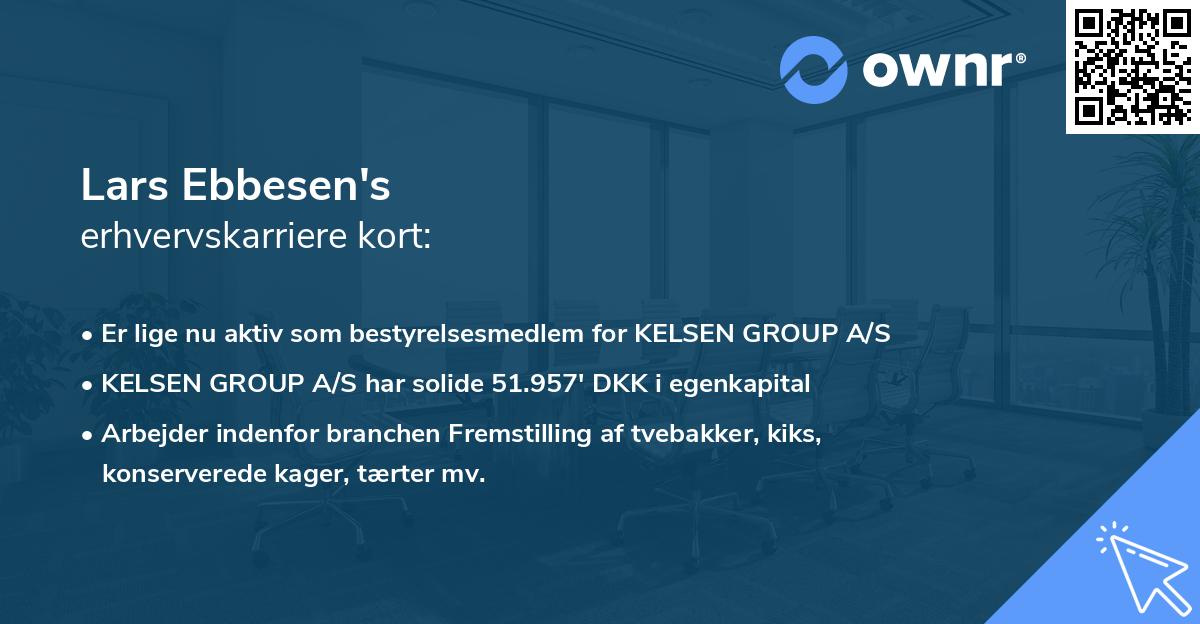 Lars Ebbesen's erhvervskarriere kort