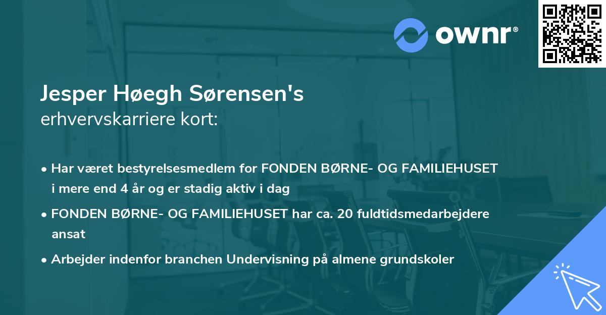 Jesper Høegh Sørensen's erhvervskarriere kort