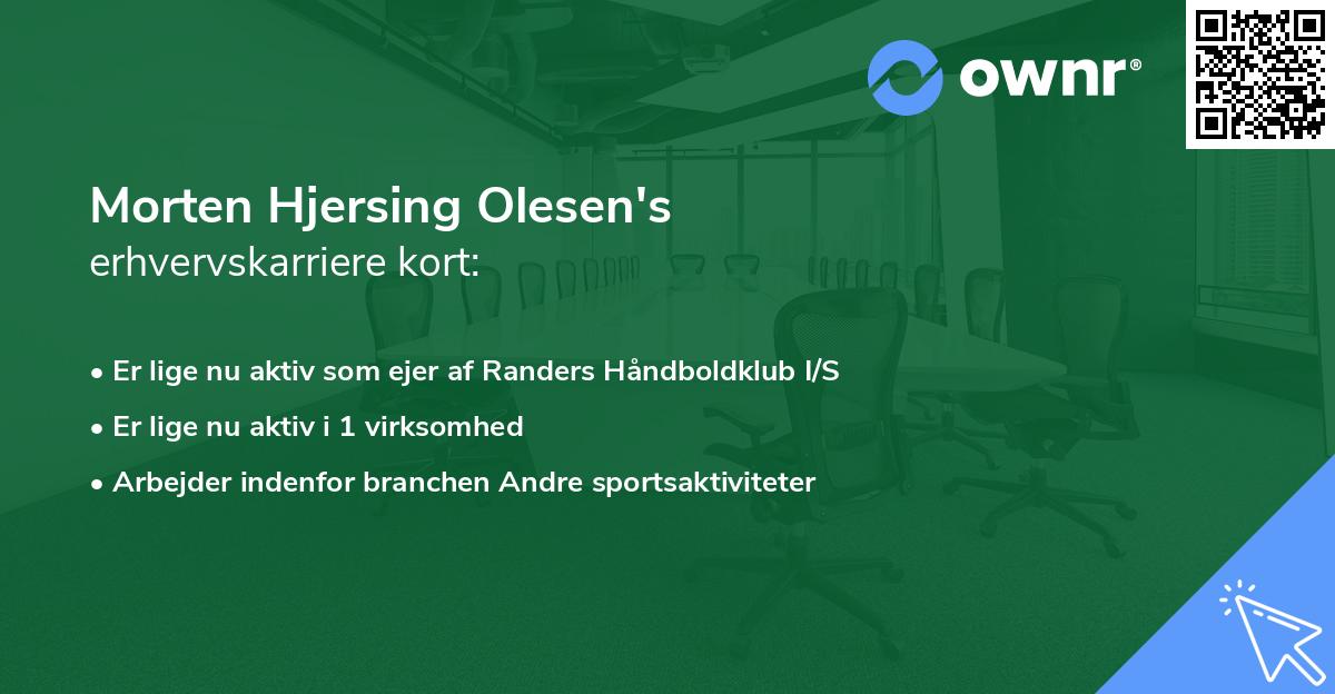 Morten Hjersing Olesen's erhvervskarriere kort