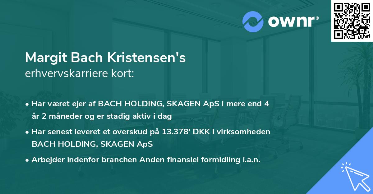 Margit Bach Kristensen's erhvervskarriere kort