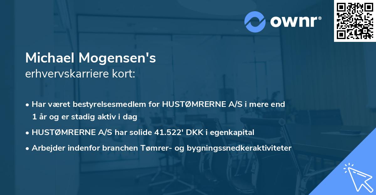 Michael Mogensen's erhvervskarriere kort