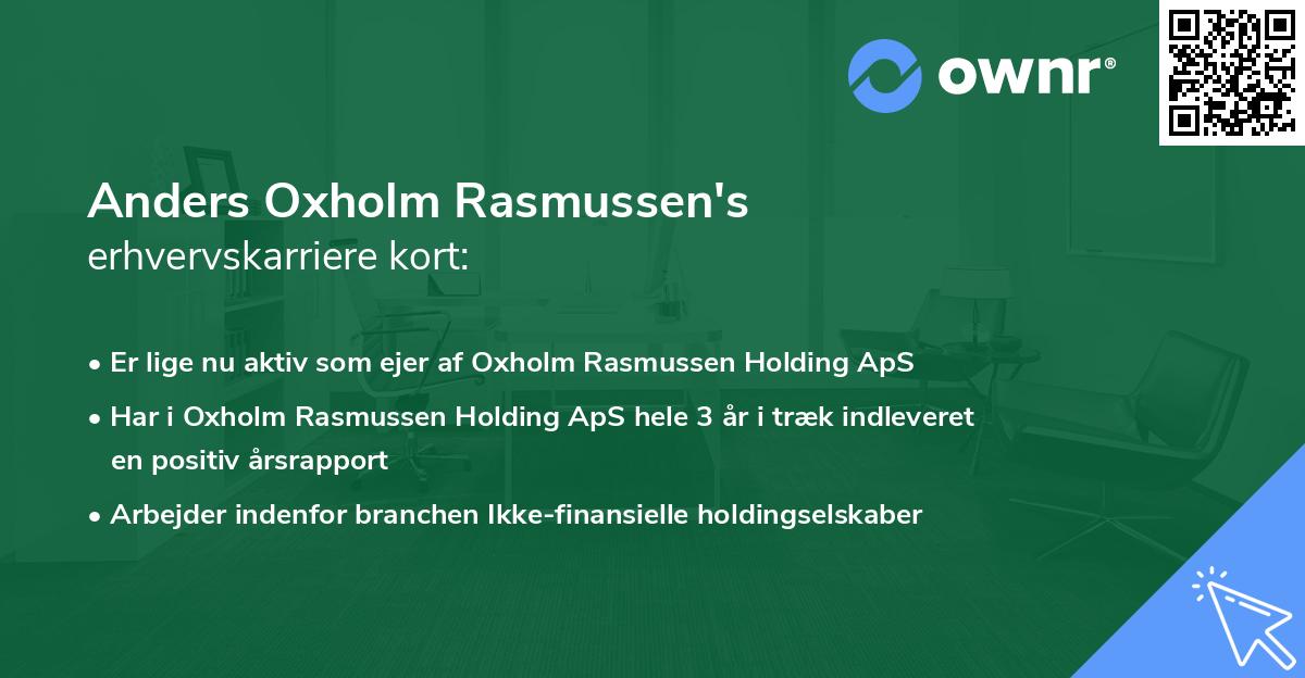 Anders Oxholm Rasmussen's erhvervskarriere kort