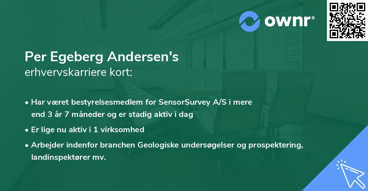 Per Egeberg Andersen's erhvervskarriere kort