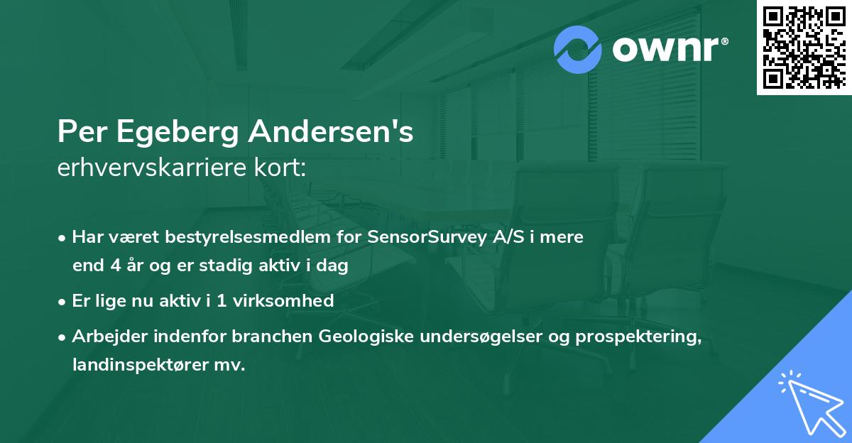 Per Egeberg Andersen's erhvervskarriere kort
