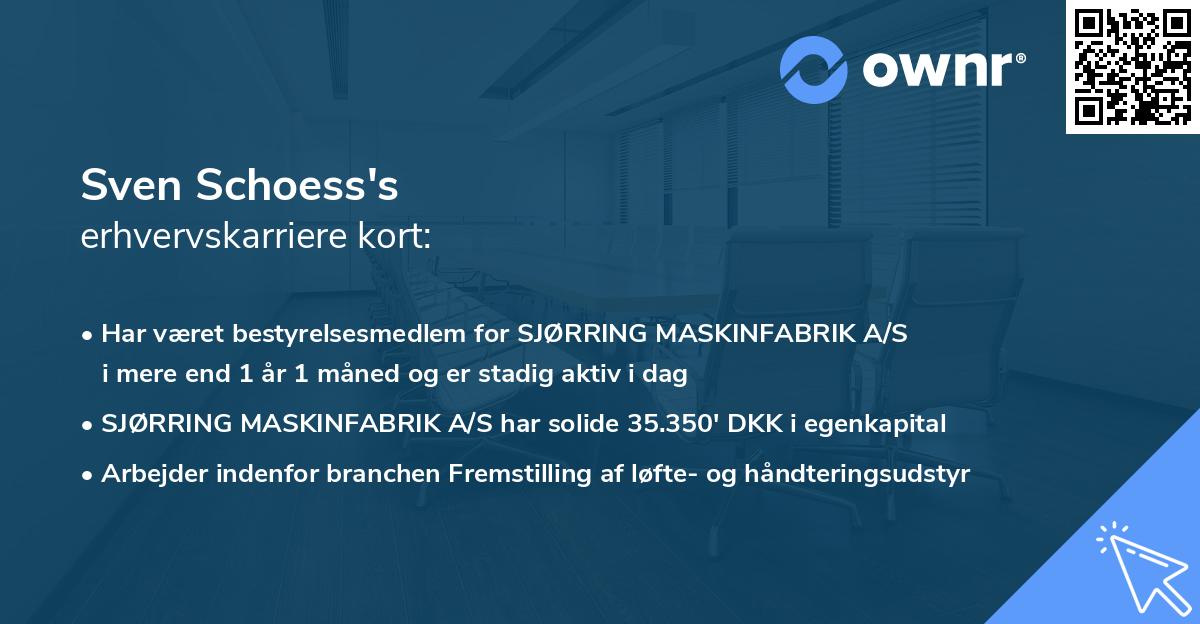 Sven Schoess's erhvervskarriere kort