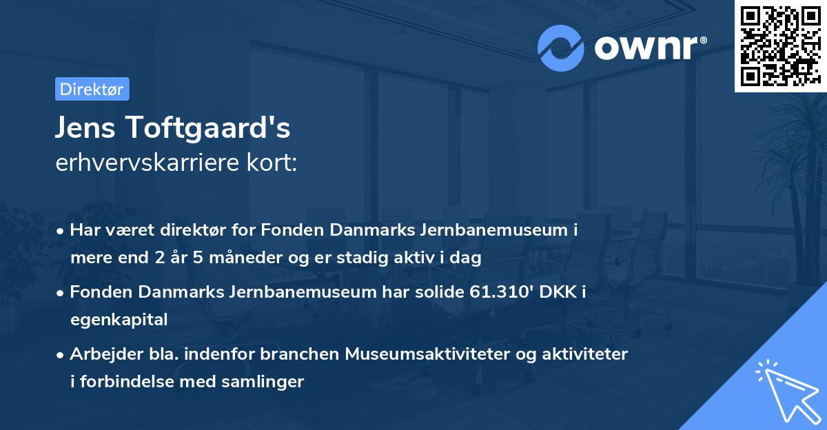Jens Toftgaard's erhvervskarriere kort