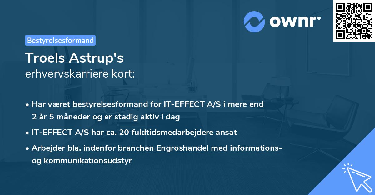 Troels Astrup's erhvervskarriere kort