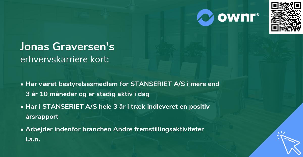 Jonas Graversen's erhvervskarriere kort