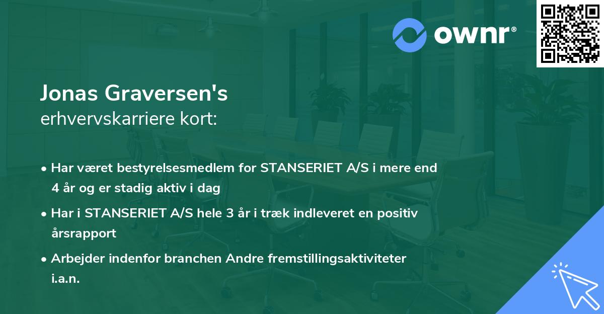Jonas Graversen's erhvervskarriere kort