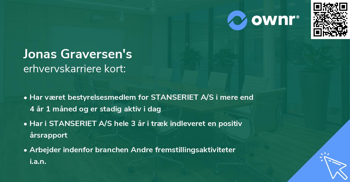 Jonas Graversen's erhvervskarriere kort
