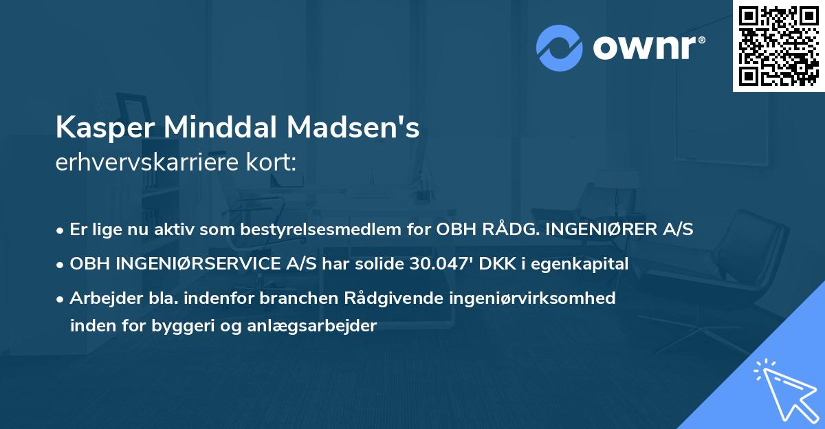 Kasper Minddal Madsen's erhvervskarriere kort