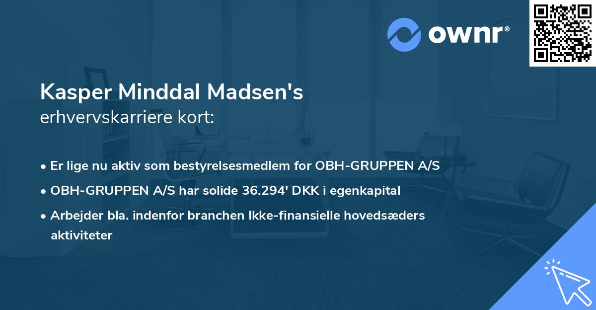 Kasper Minddal Madsen's erhvervskarriere kort